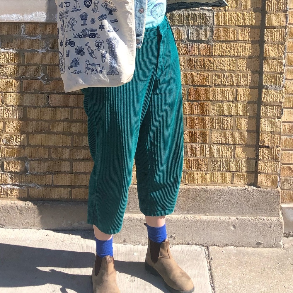 Teal Corduroy Capris